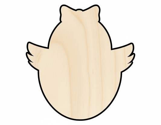 Wood Cutout – Chicky Shaped Birch Wood Craft Shapes for DIY Projects Blank Door Hanger Wooden Cutout Cut Outs - Unfinished - NameSigns.com