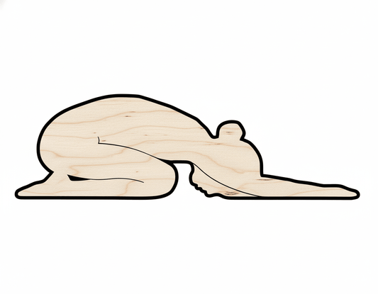 Wood Cutout – Child's Pose Shape | Premium Baltic Birch Craft Shapes Blank Door Hanger Wooden Cutout Cut Outs - Unfinished - NameSigns.com