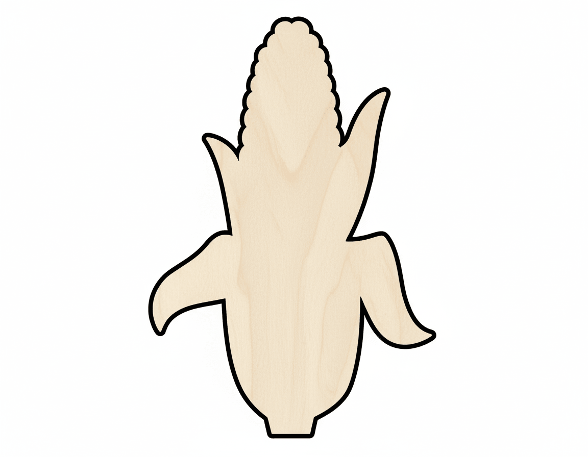 Wood Cutout – Corn On Cob Shape | Baltic Birch Plywood Craft Blank Door Hanger Wooden Cutout Cut Outs - Unfinished - NameSigns.com
