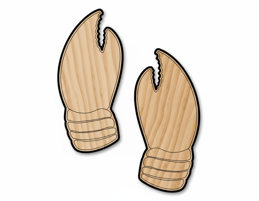 Wood Cutout - Crab Claw Shape Baltic Birch Plywood Craft Supply Blank Door Hanger Wooden Cutout Cut Outs - Unfinished - NameSigns.com