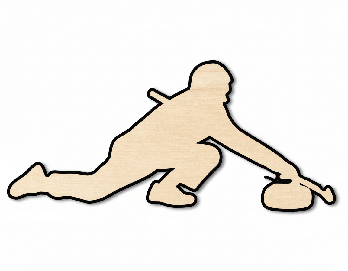 Wood Cutout – Curling Man Silhouette | DIY Wood Craft Shapes Ready to Paint Blank Door Hanger Wooden Cutout Cut Outs - Unfinished - NameSigns.com