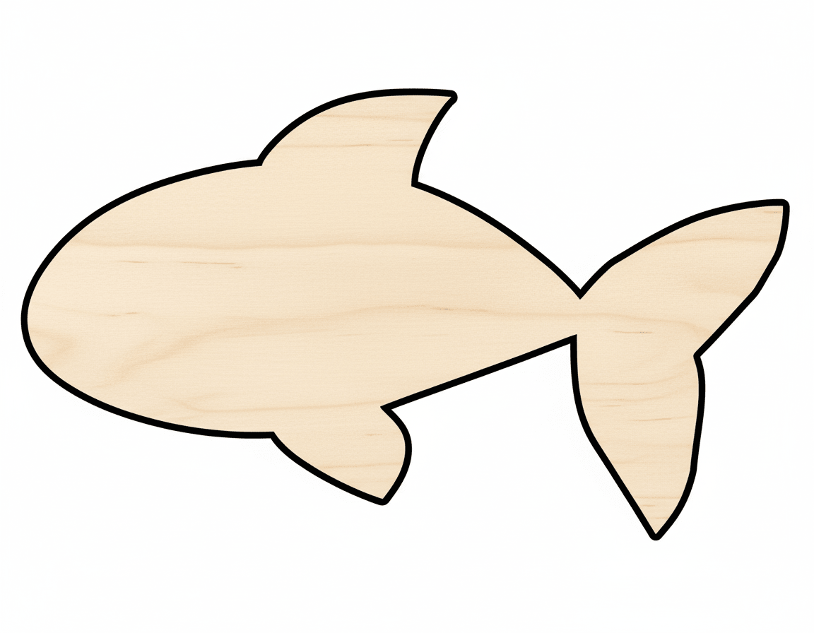 Wood Cutout – Cute Goldfish Shape | DIY Wood Craft Shapes USA Blank Door Hanger Wooden Cutout Cut Outs - Unfinished - NameSigns.com