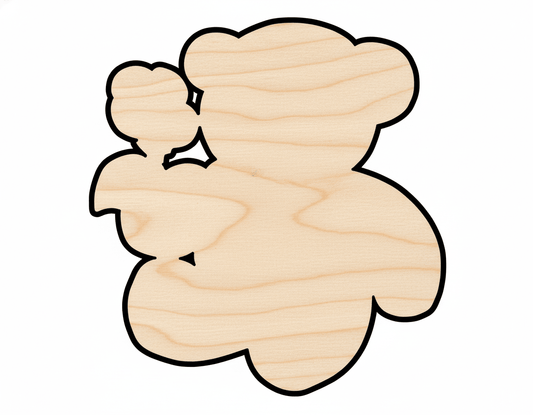 Wood Cutout | DIY Flower Bear Shape | Custom Craft Shapes | Laser Cut Wood Art Blank Door Hanger Wooden Cutout Cut Outs - Unfinished - NameSigns.com