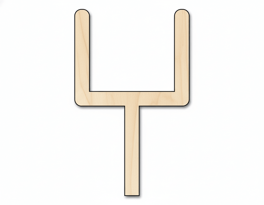 Wood Cutout – Football Field Goal | Laser Cut Wood Craft Shapes Blank Door Hanger Wooden Cutout Cut Outs - Unfinished - NameSigns.com