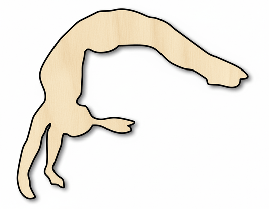 Wood Cutout – Gymnast Handspring Shape | Baltic Birch Wood Craft Blank Door Hanger Wooden Cutout Cut Outs - Unfinished - NameSigns.com