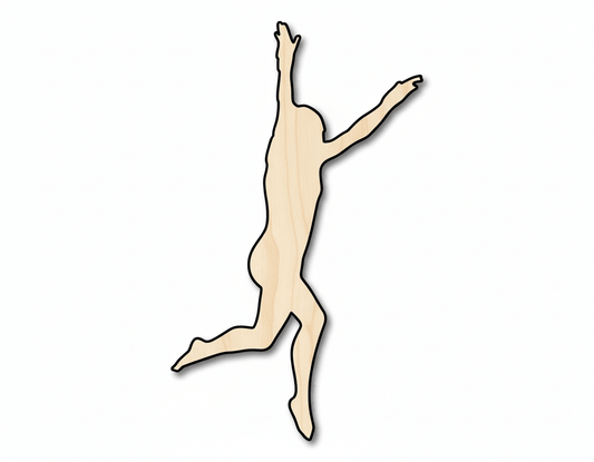 Wood Cutout – Gymnast Shape Cutout | Baltic Birch Plywood Blanks Blank Door Hanger Wooden Cutout Cut Outs - Unfinished - NameSigns.com