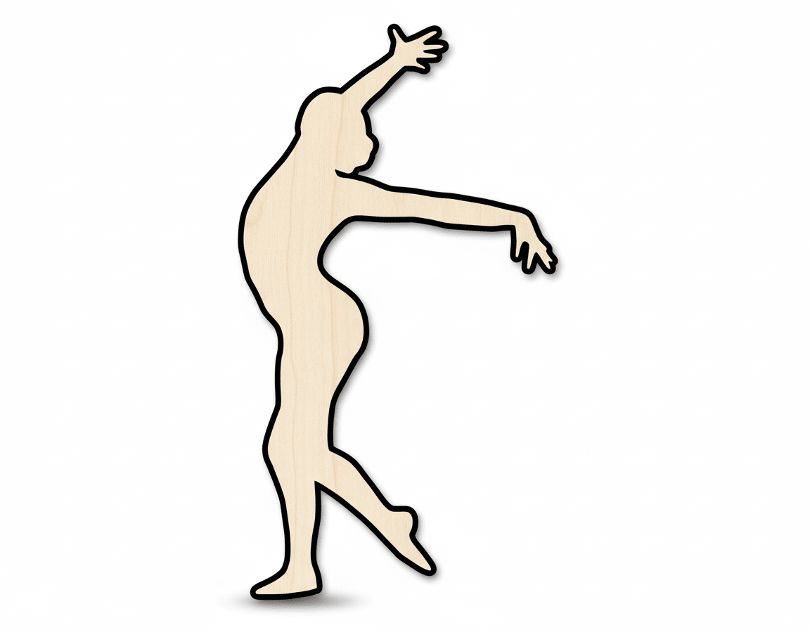 Wood Cutout – Gymnast Silhouette Wood Craft Shape | Baltic Birch Plywood Blank Door Hanger Wooden Cutout Cut Outs - Unfinished - NameSigns.com