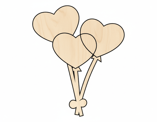 Wood Cutout – Heart Balloon Shape | Laser Cut Wood Craft Shapes USA Blank Door Hanger Wooden Cutout Cut Outs - Unfinished - NameSigns.com
