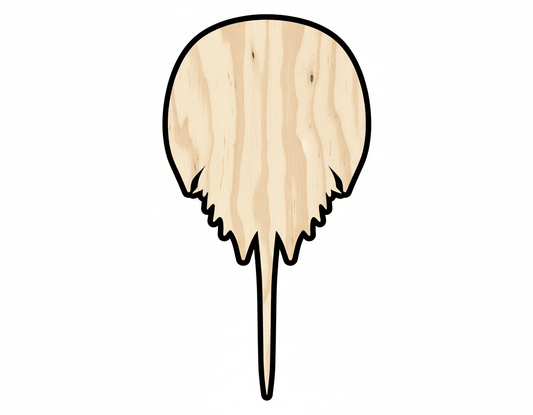 Wood Cutout – Horseshoe Crab Shape | Custom Birch Wood Craft Shapes Blank Door Hanger Wooden Cutout Cut Outs - Unfinished - NameSigns.com