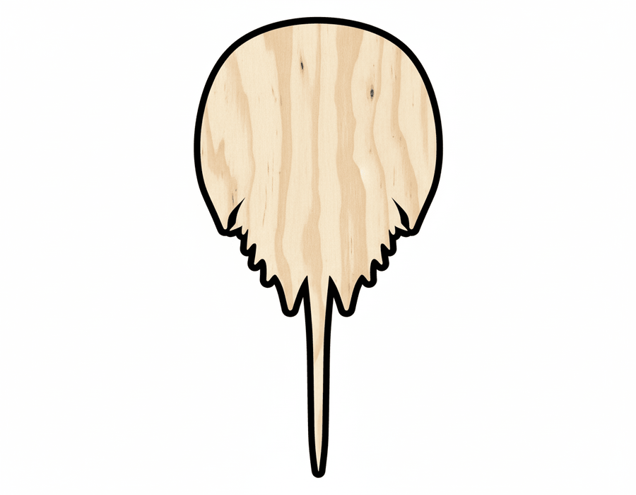 Wood Cutout – Horseshoe Crab Shape | Custom Birch Wood Craft Shapes Blank Door Hanger Wooden Cutout Cut Outs - Unfinished - NameSigns.com