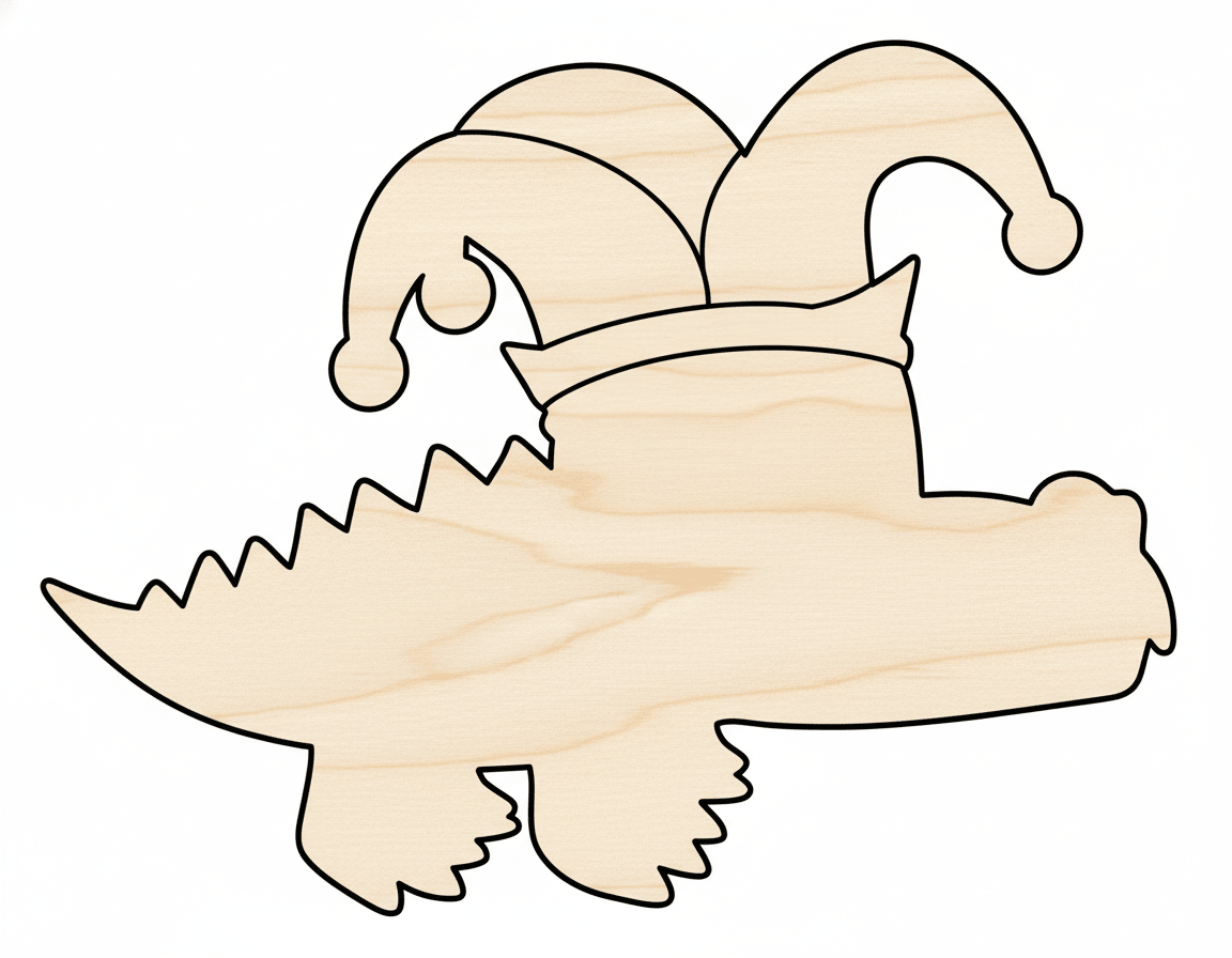 Wood Cutout - Jester Shape Baltic Birch Plywood | DIY Wood Craft Shapes Blank Door Hanger Wooden Cutout Cut Outs - Unfinished - NameSigns.com