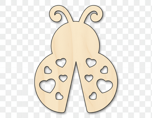 Wood Cutout – Ladybug Heart Shape DIY Craft Wooden Art 46" Blank Door Hanger Wooden Cutout Cut Outs - Unfinished - NameSigns.com