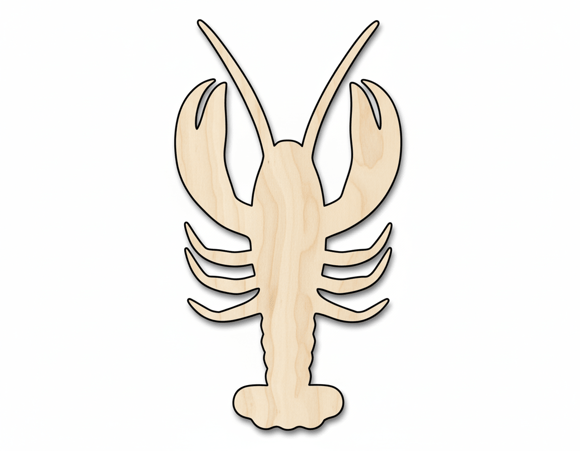 Wood Cutout – Large Crawfish Shape | Paintable Birch Wood Craft Shapes 46" Blank Door Hanger Wooden Cutout Cut Outs - Unfinished - NameSigns.com