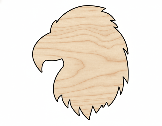 Wood Cutout - Large Eagle Head Shape | Paintable Birch Wood Craft Supplies Blank Door Hanger Wooden Cutout Cut Outs - Unfinished - NameSigns.com