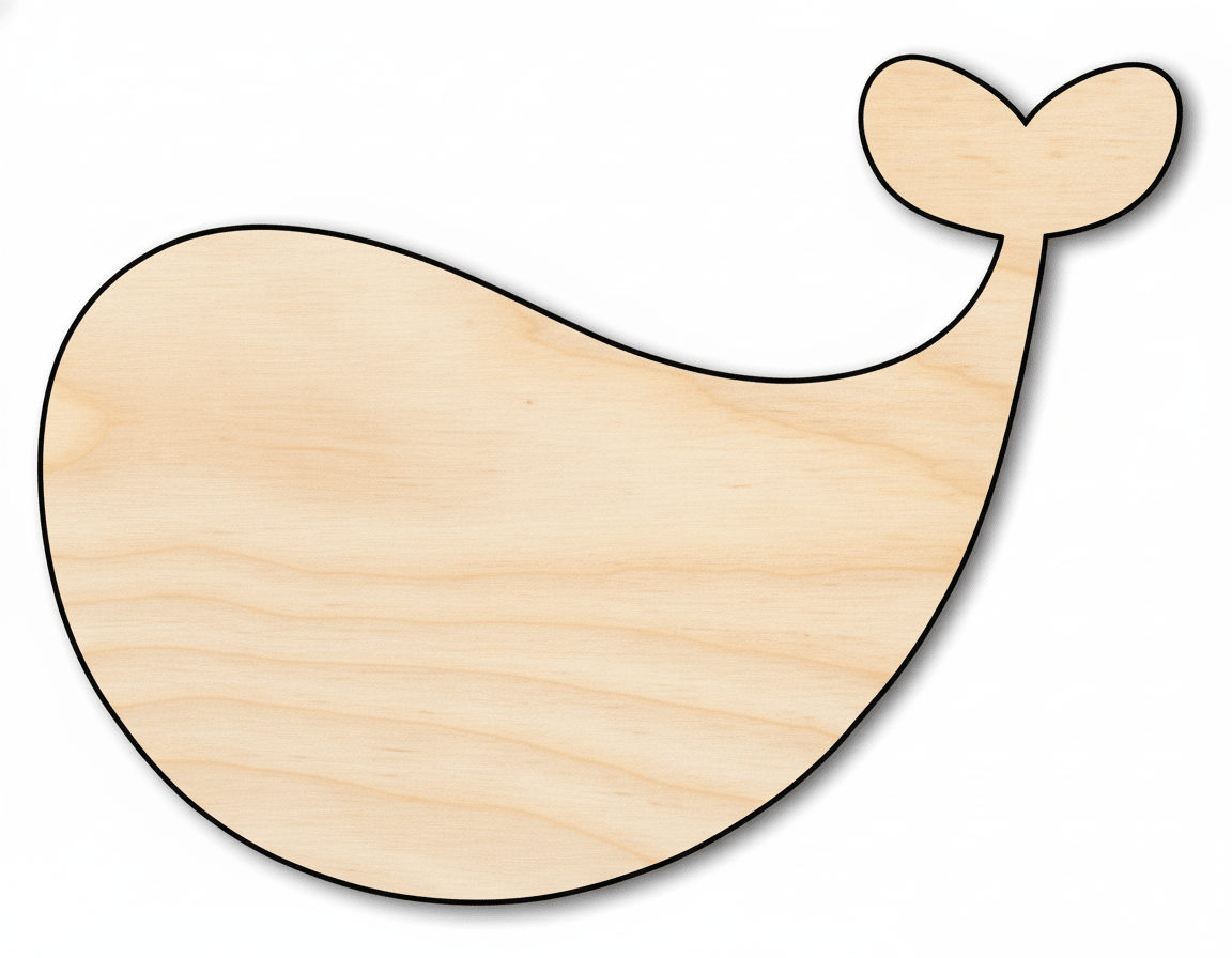 Wood Cutout – Large Whale Wood Craft Shape for DIY Projects Blank Door Hanger Wooden Cutout Cut Outs - Unfinished - NameSigns.com