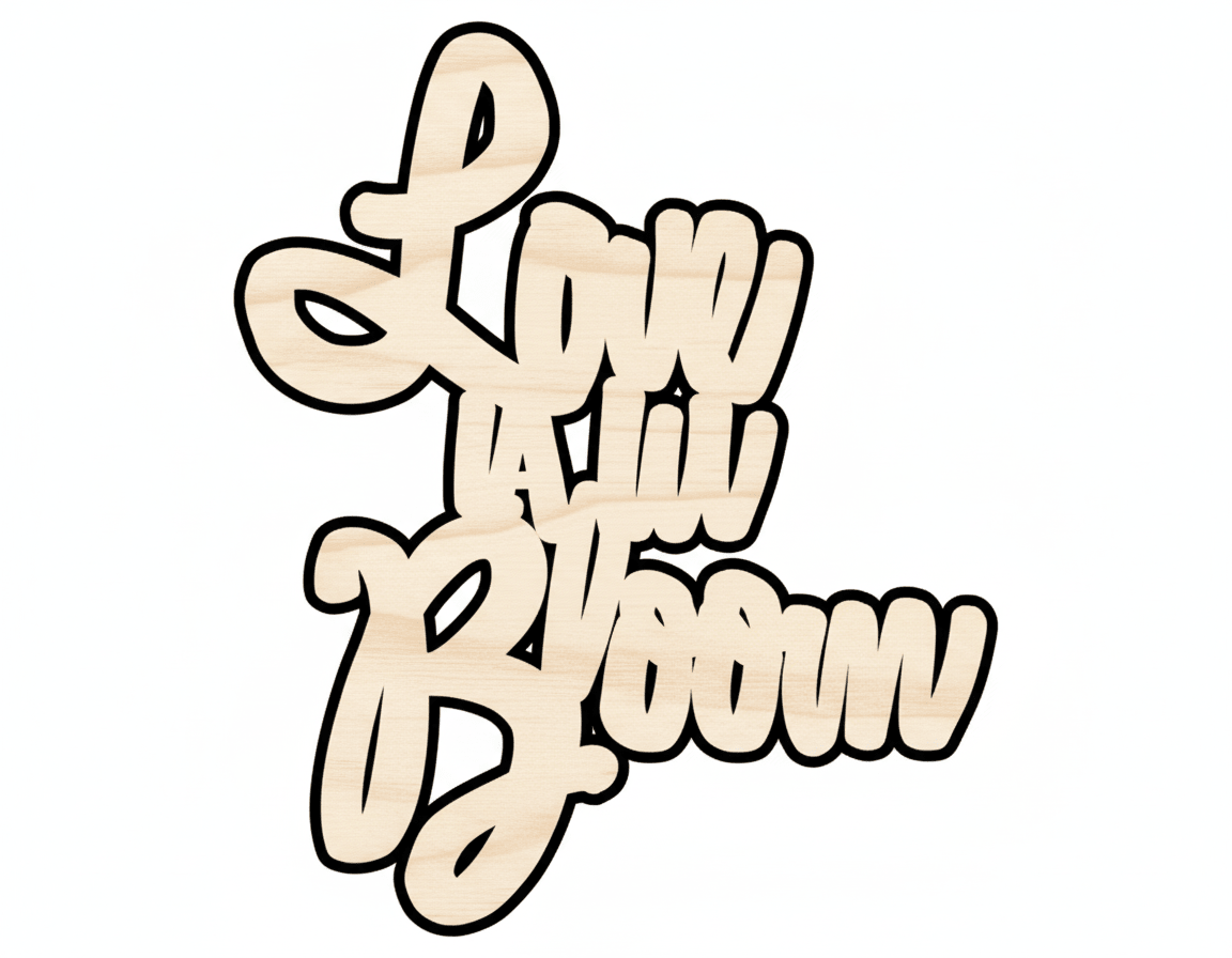 Wood Cutout - Love Is In Bloom | DIY Wood Craft Shapes up to 46" Blank Door Hanger Wooden Cutout Cut Outs - Unfinished - NameSigns.com