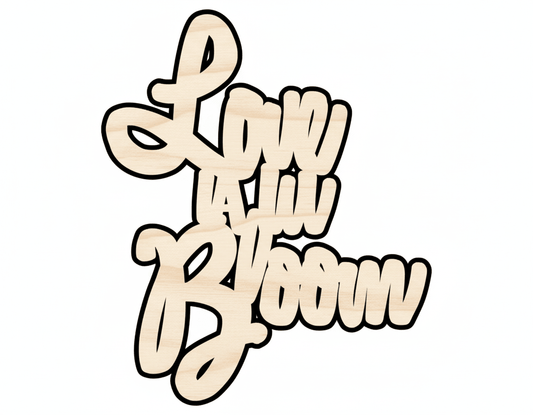 Wood Cutout - Love Is In Bloom | DIY Wood Craft Shapes up to 46" Blank Door Hanger Wooden Cutout Cut Outs - Unfinished - NameSigns.com