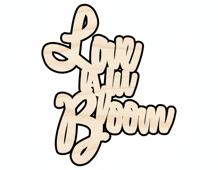 Wood Cutout - Love Is In Bloom | DIY Wood Craft Shapes up to 46" Blank Door Hanger Wooden Cutout Cut Outs - Unfinished - NameSigns.com