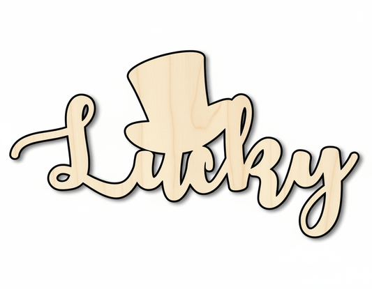 Wood Cutout - Lucky Shape DIY Craft | Paintable Wood Shapes Blank Door Hanger Wooden Cutout Cut Outs - Unfinished - NameSigns.com