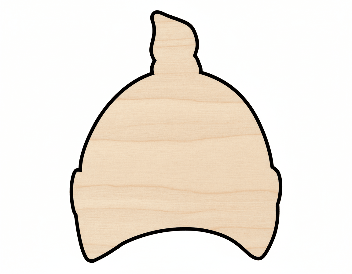 Wood Cutout | Newborn Hat Shape – Custom Birch Wood Blanks for Crafting Blank Door Hanger Wooden Cutout Cut Outs - Unfinished - NameSigns.com