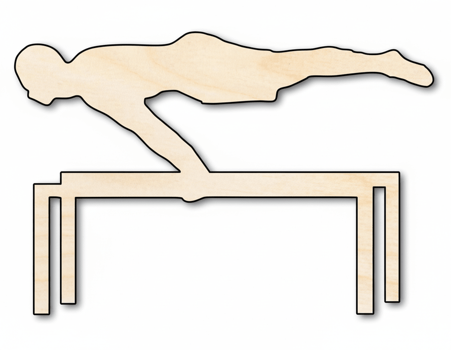 Wood Cutout – Parallel Beam Gymnastics Shape | Baltic Birch Plywood Craft Blank Door Hanger Wooden Cutout Cut Outs - Unfinished - NameSigns.com
