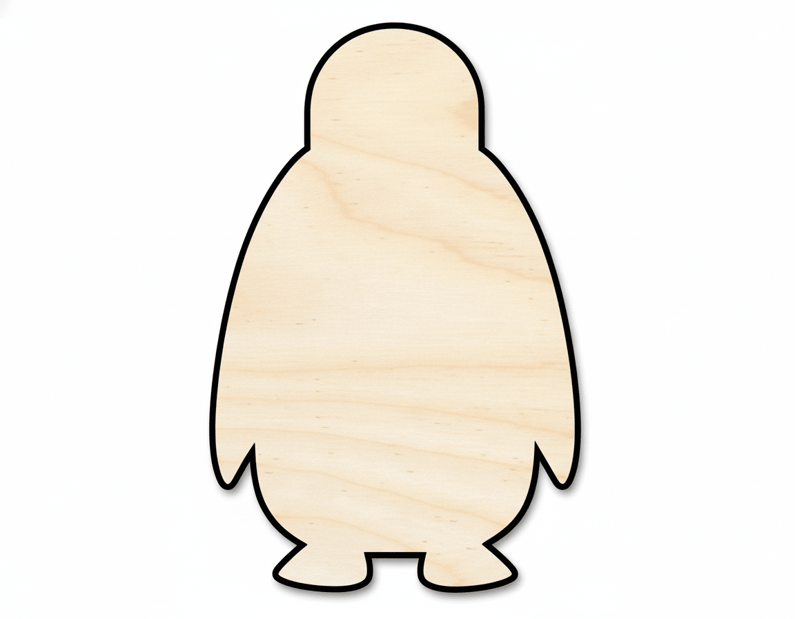 Wood Cutout – Penguin Wood Shape with Sanded Surface for DIY Crafts Blank Door Hanger Wooden Cutout Cut Outs - Unfinished - NameSigns.com