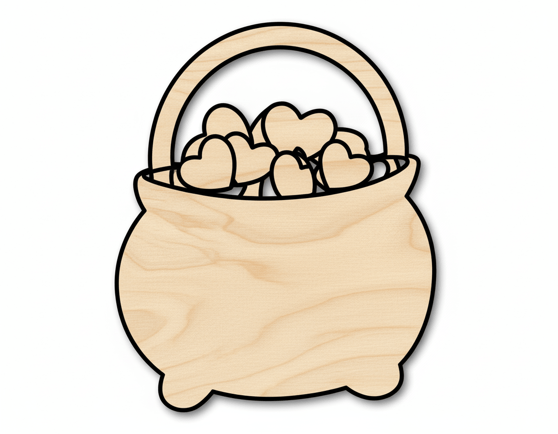 Wood Cutout – Pot of Gold Shape | DIY Wood Craft Shapes Blank Door Hanger Wooden Cutout Cut Outs - Unfinished - NameSigns.com