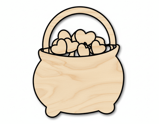 Wood Cutout – Pot of Gold Shape | DIY Wood Craft Shapes Blank Door Hanger Wooden Cutout Cut Outs - Unfinished - NameSigns.com