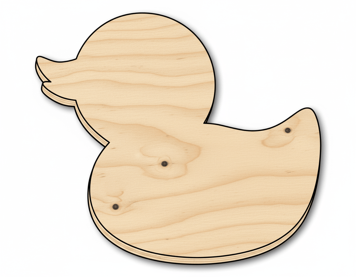 Wood Cutout – Rubber Duck Shape | Baltic Birch Craft Supplies Blank Door Hanger Wooden Cutout Cut Outs - Unfinished - NameSigns.com