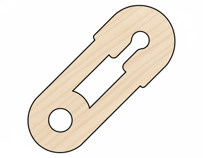 Wood Cutout – Safety Pin Shape | Custom Wood Craft Shapes USA Blank Door Hanger Wooden Cutout Cut Outs - Unfinished - NameSigns.com