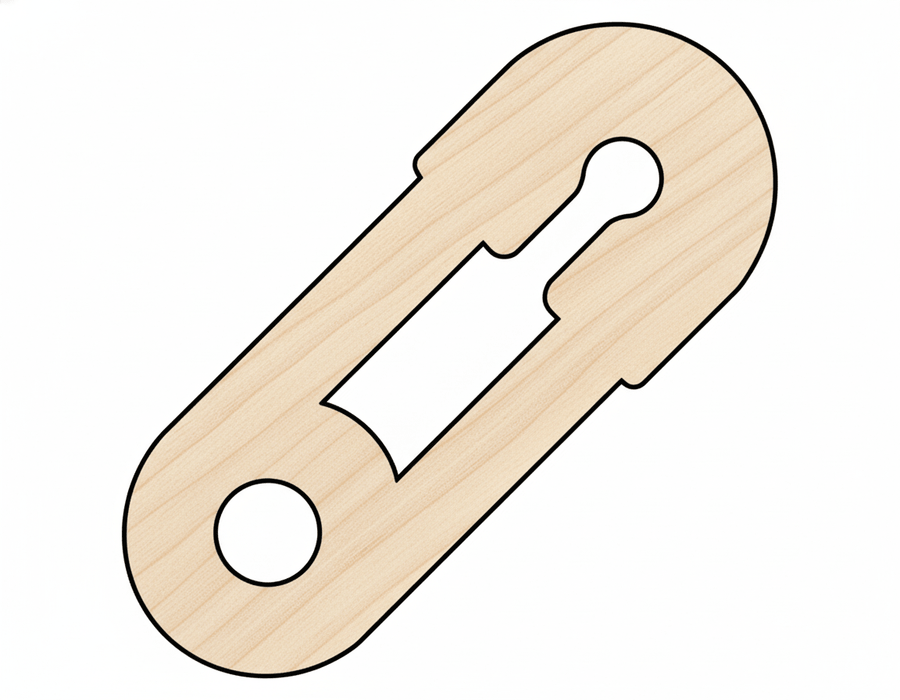 Wood Cutout – Safety Pin Shape | Custom Wood Craft Shapes USA Blank Door Hanger Wooden Cutout Cut Outs - Unfinished - NameSigns.com