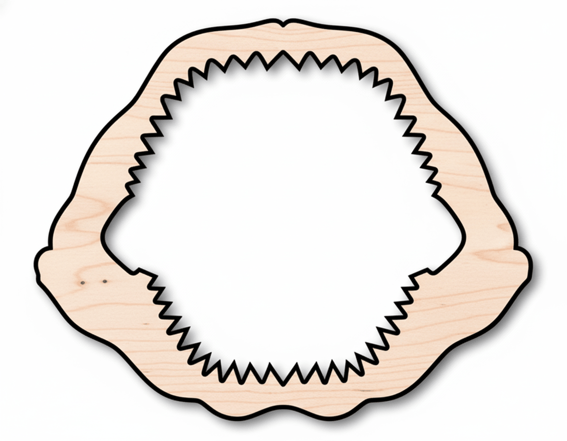 Wood Cutout – Shark Jaw Shape | Baltic Birch Plywood Craft Shapes Blank Door Hanger Wooden Cutout Cut Outs - Unfinished - NameSigns.com