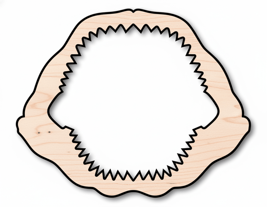 Wood Cutout – Shark Jaw Shape | Baltic Birch Plywood Craft Shapes Blank Door Hanger Wooden Cutout Cut Outs - Unfinished - NameSigns.com