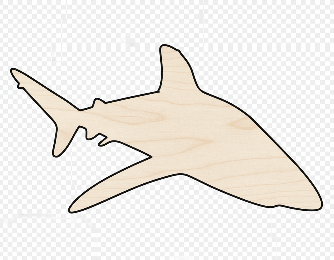 Wood Cutout – Tiger Shark Sanded Wood Craft Shapes for DIY Projects Blank Door Hanger Wooden Cutout Cut Outs - Unfinished - NameSigns.com