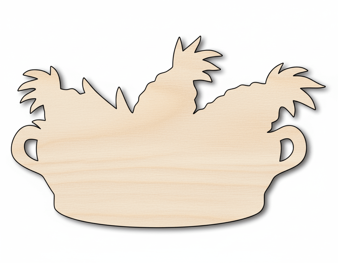 Wood Cutout - Wooden Basket Shape | Custom Birch Wood Crafts Blank Door Hanger Wooden Cutout Cut Outs - Unfinished - NameSigns.com