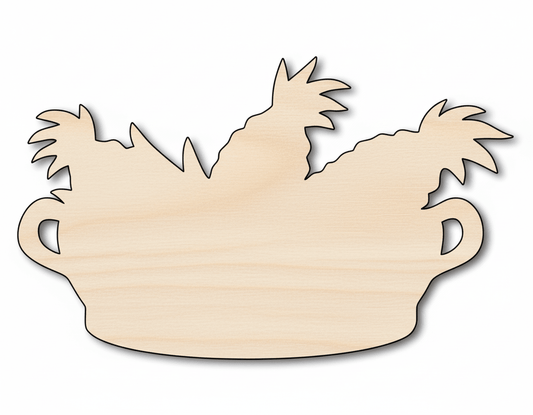 Wood Cutout - Wooden Basket Shape | Custom Birch Wood Crafts Blank Door Hanger Wooden Cutout Cut Outs - Unfinished - NameSigns.com