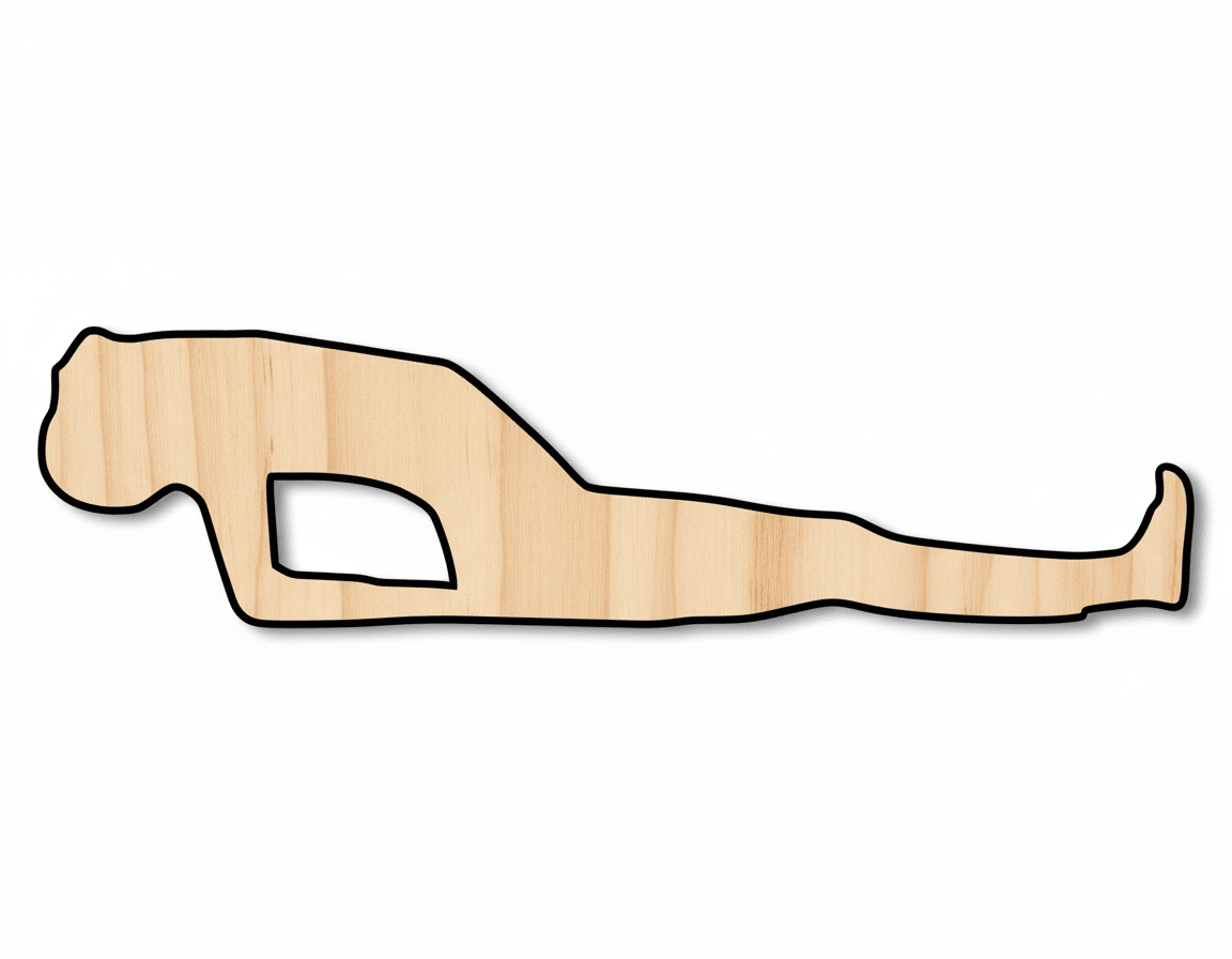 Wood Cutout - Yoga Fish Shape Baltic Birch Plywood Craft Shape Blank Door Hanger Wooden Cutout Cut Outs - Unfinished - NameSigns.com