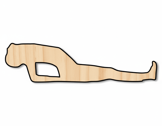 Wood Cutout - Yoga Fish Shape Baltic Birch Plywood Craft Shape Blank Door Hanger Wooden Cutout Cut Outs - Unfinished - NameSigns.com