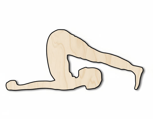 Wood Cutout – Yoga Plow Pose Shape | Baltic Birch Plywood Craft Blanks Blank Door Hanger Wooden Cutout Cut Outs - Unfinished - NameSigns.com
