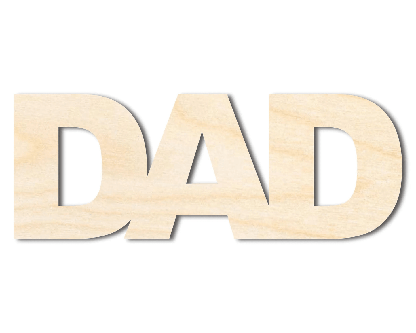 Wood Dad Cutout – Large Wood Craft Cutouts | DIY Wooden Shapes Blank Door Hanger Wooden Cutout Cut Outs - Unfinished - NameSigns.com
