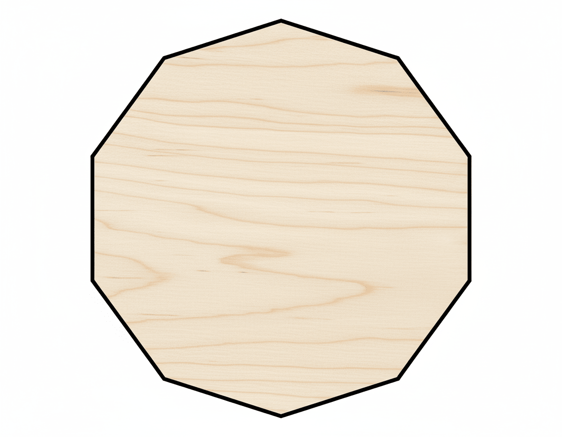 Wood Decagon Shape DIY Craft Cutout Up to 36" Blank Door Hanger Wooden Cutout Cut Outs - Unfinished - NameSigns.com