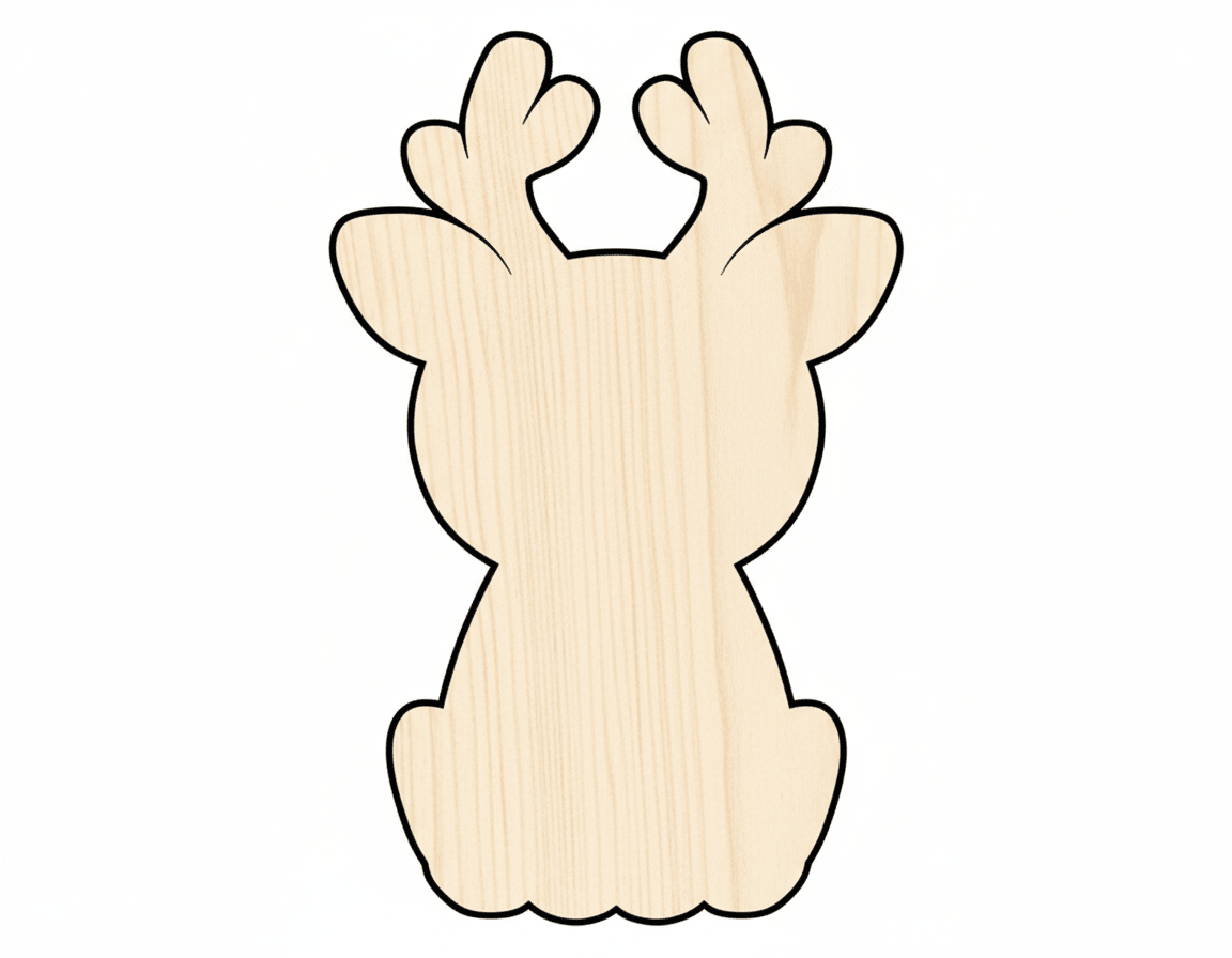 Wood Deer – Baltic Birch Wood Craft Cutouts | Paintable DIY Shapes Blank Door Hanger Wooden Cutout Cut Outs - Unfinished - NameSigns.com