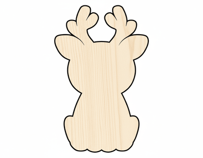 Wood Deer – Baltic Birch Wood Craft Cutouts | Paintable DIY Shapes Blank Door Hanger Wooden Cutout Cut Outs - Unfinished - NameSigns.com