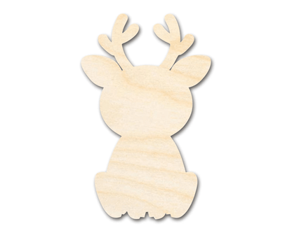 Wood Deer – Baltic Birch Wood Craft Cutouts | Paintable DIY Shapes Blank Door Hanger Wooden Cutout Cut Outs - Unfinished - NameSigns.com