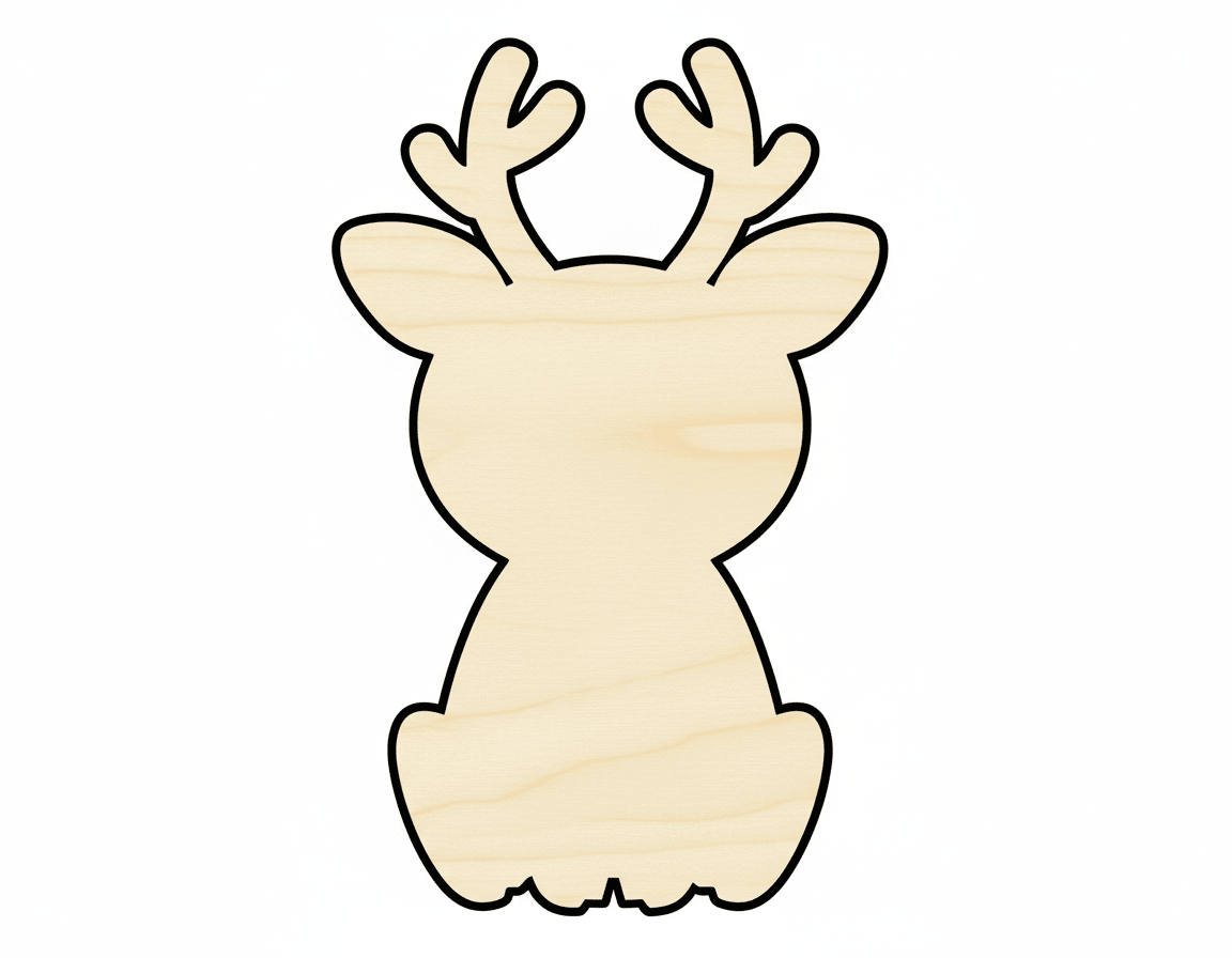 Wood Deer - Paintable Birch Wood Shape | DIY Craft Project Supplies Blank Door Hanger Wooden Cutout Cut Outs - Unfinished - NameSigns.com