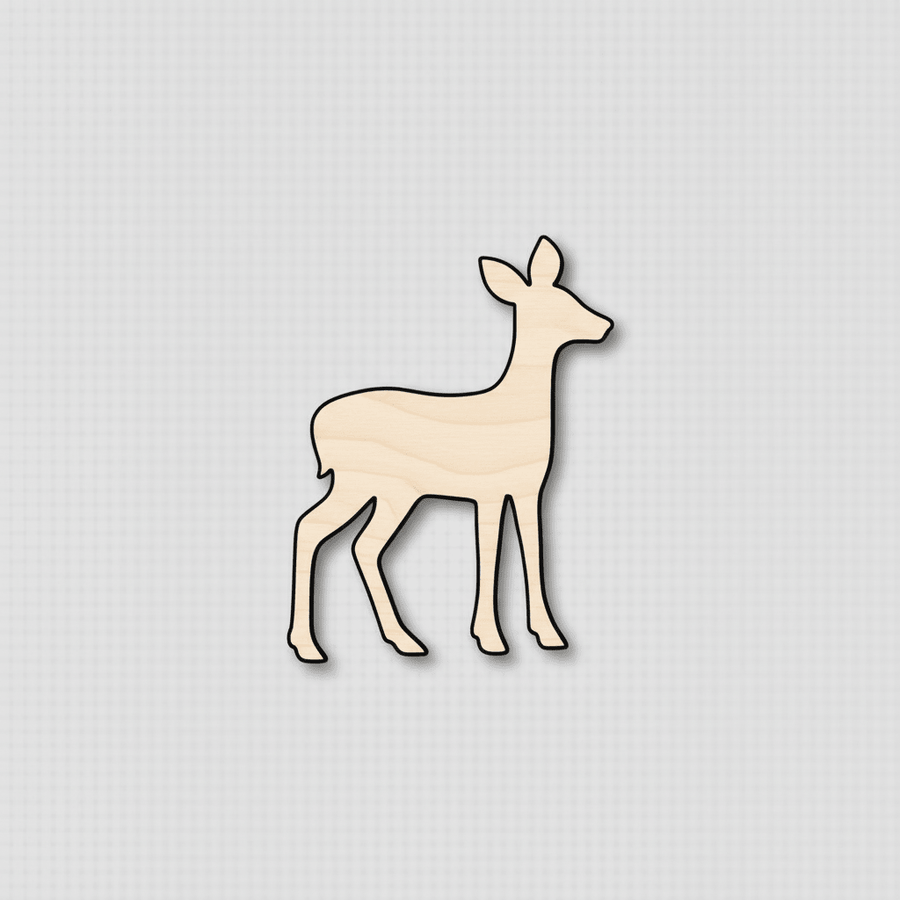 Wood Deer Shape – DIY Wood Craft Shapes | Wooden Fawn Decor 46" Blank Door Hanger Wooden Cutout Cut Outs - Unfinished - NameSigns.com