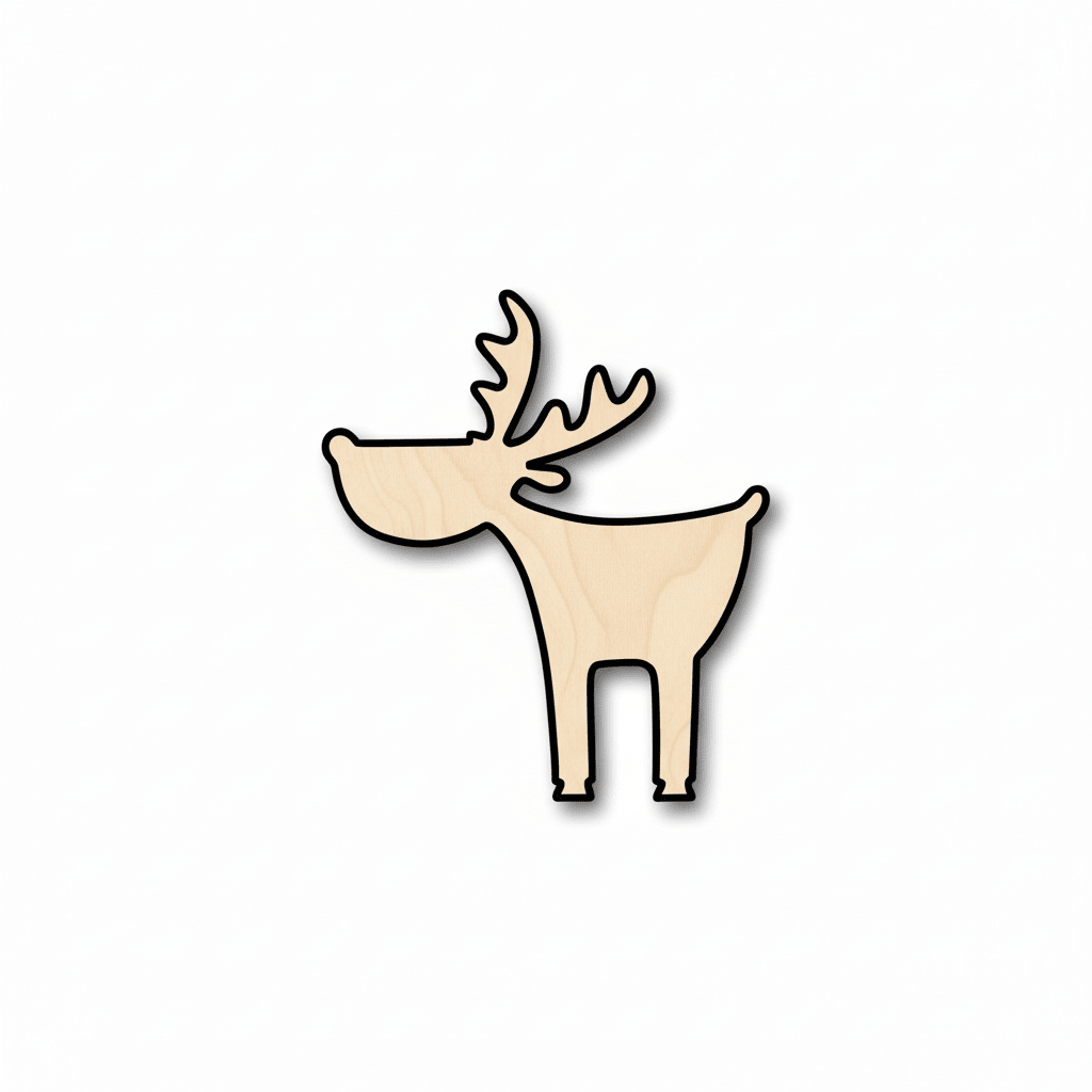 Wood Deer Shape | Rustic Moose Silhouette - DIY Wood Craft Supplies 46" Blank Door Hanger Wooden Cutout Cut Outs - Unfinished - NameSigns.com