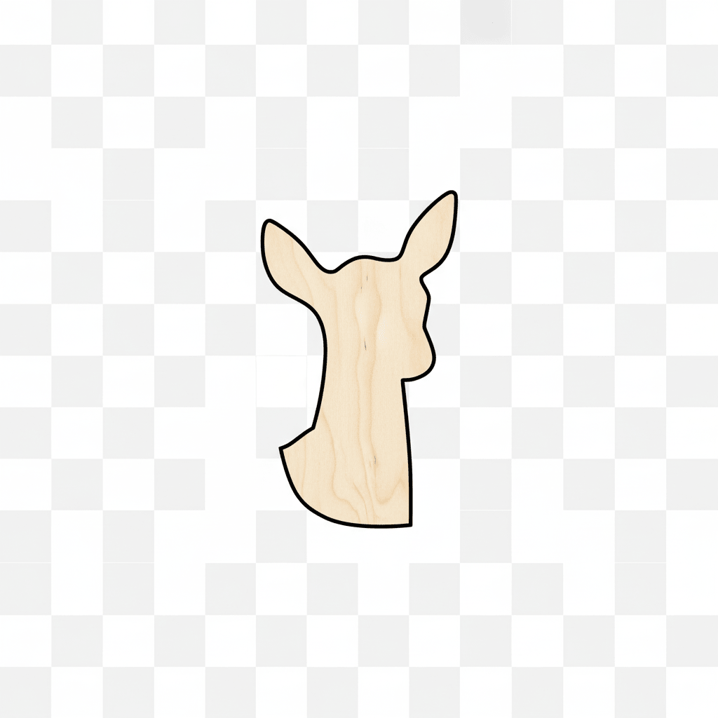 Wood Deer Silhouette - Rustic DIY Wood Craft Shapes Up to 46" Blank Door Hanger Wooden Cutout Cut Outs - Unfinished - NameSigns.com