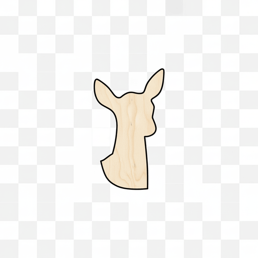 Wood Deer Silhouette - Rustic DIY Wood Craft Shapes Up to 46" Blank Door Hanger Wooden Cutout Cut Outs - Unfinished - NameSigns.com