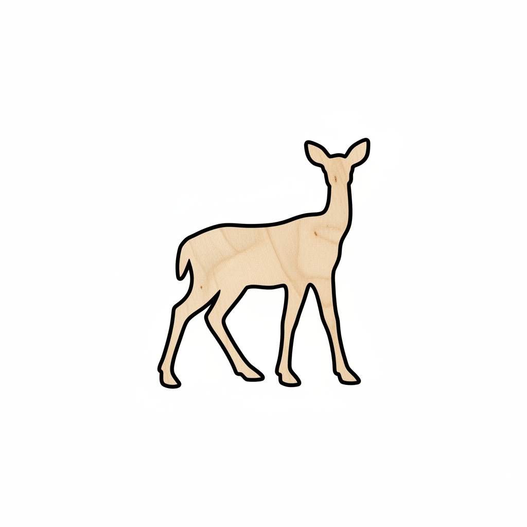Wood Deer – Wooden Animal Craft | DIY Wood Shapes Up to 46" Blank Door Hanger Wooden Cutout Cut Outs - Unfinished - NameSigns.com